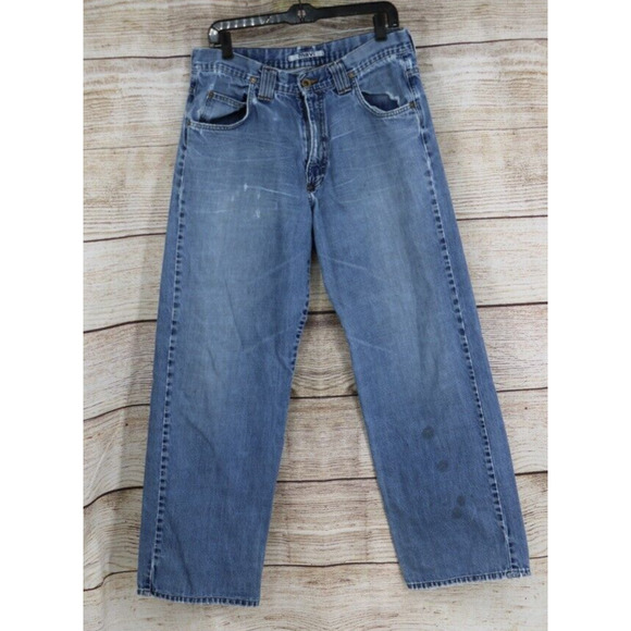 Y2K VINTAGE Mavi Max Mens Tag Size 34x32 Wide Leg Medium Wash Denim Jeans - Picture 1 of 15